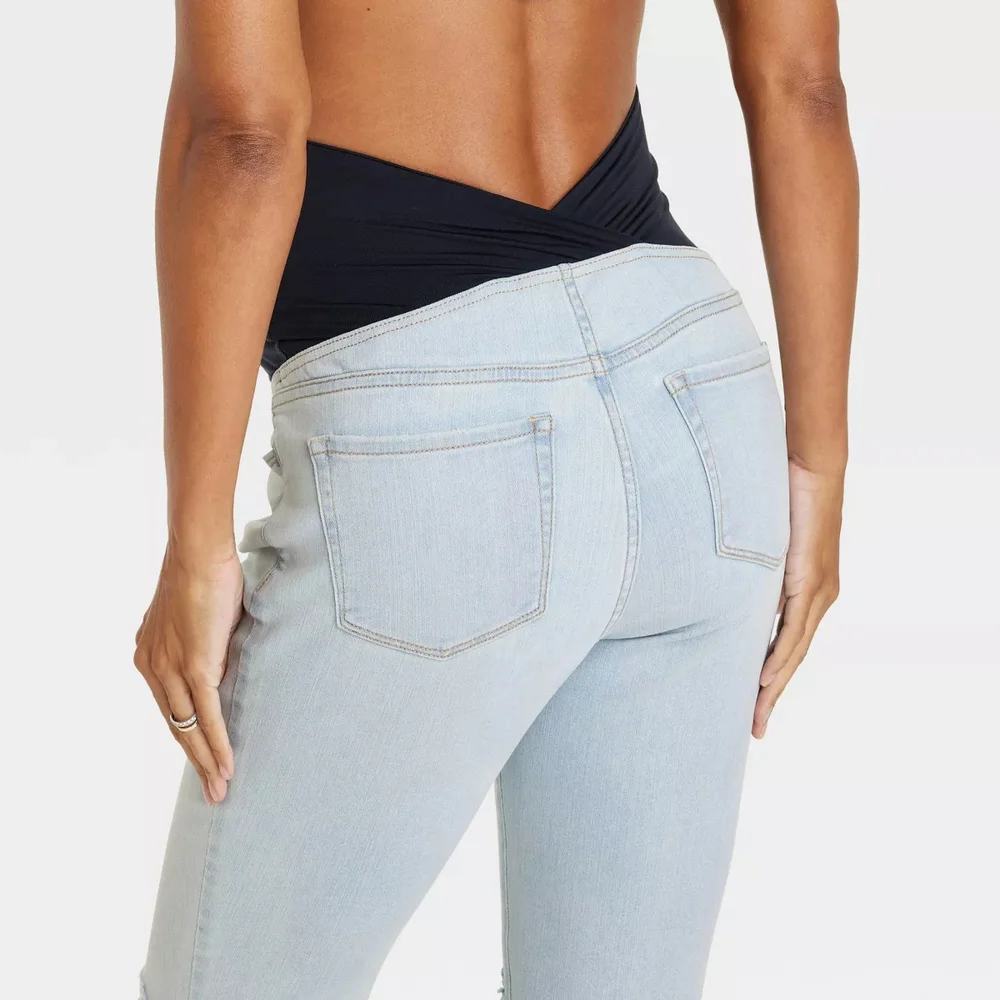 Over Belly Skinny Maternity Pants- Isabel Maternity by Ingrid & Isabel Sz 10 Nwt - Picture 4 of 10